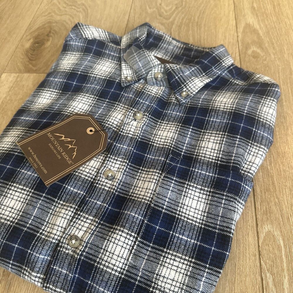 Mountain Ridge Men's Soft Long Sleeve Flannel Shirt Outdoor Size Small NEW